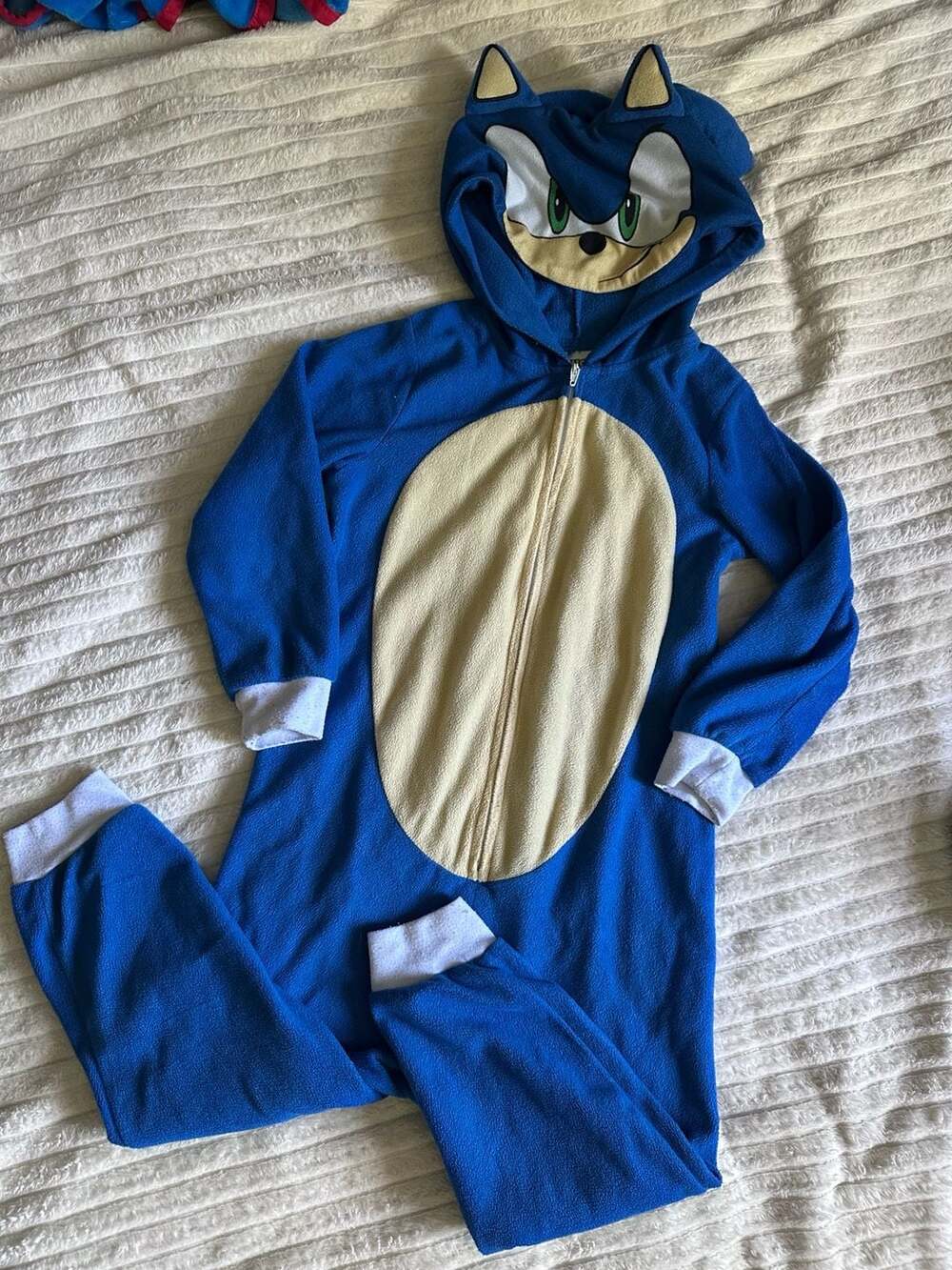 Sonic the Hedgehog Boys Fleece Union Suit Pajamas Onesie Blue Size XS 4/5
